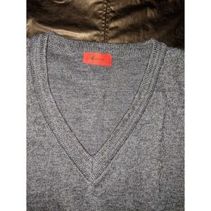 Gabicci Men's Sweater Size XL Navy Blue Wool Blend See Measurements V Neck